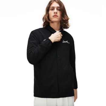 Lacoste LIVE Signature Taffeta Jacket Pánské - Bunda Černé | CZ-VFicN9